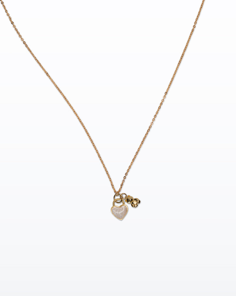 Pretty Little Baby – Collana oro con cuore e orsetto